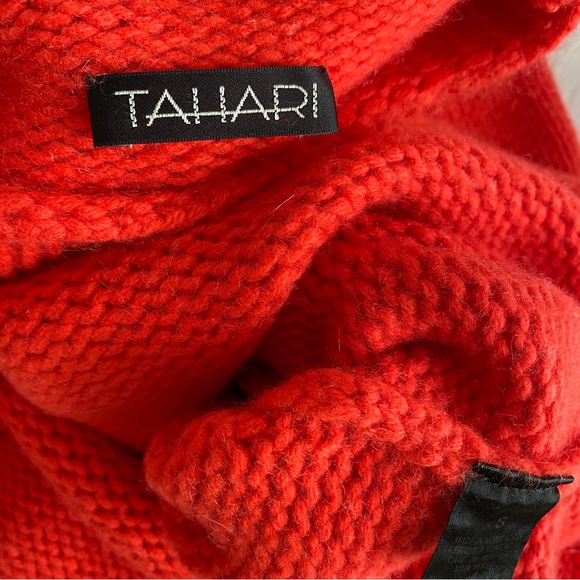 Tahari coral red cashmere sweater - Picture 10 of 10